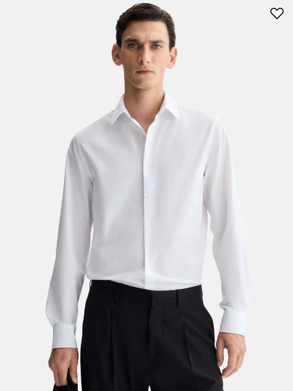 Men’s H&M White Slim Fit Button-Down Dress Shirt – Size Large
